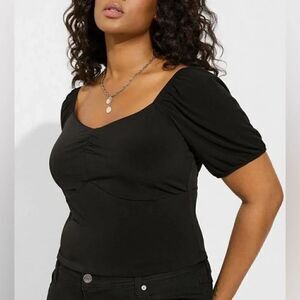 Torrid Studio Knit Sweetheart Smocked Back Stretch Crop Top Size 1X